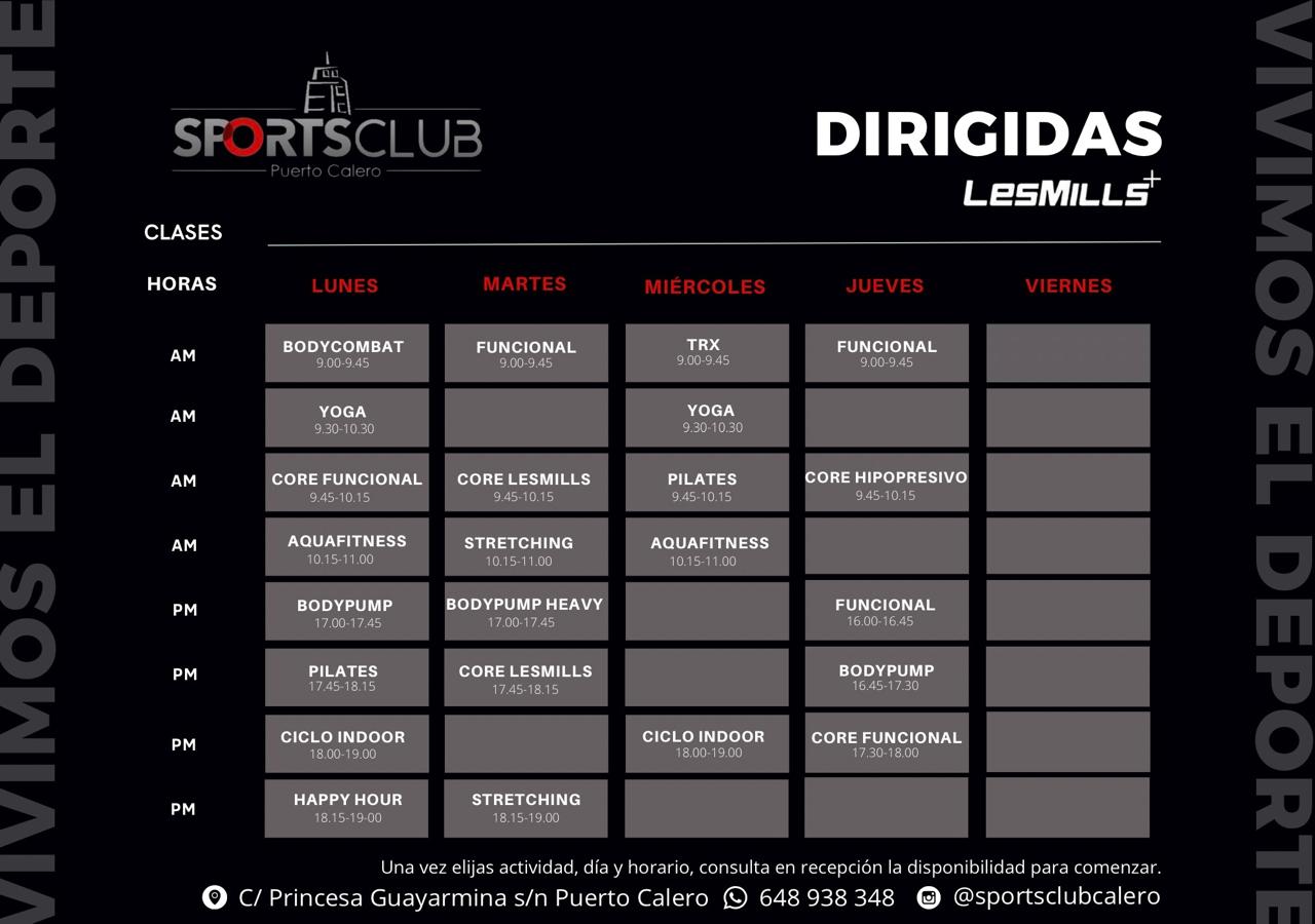 HORARIO DIRIGIDAS 